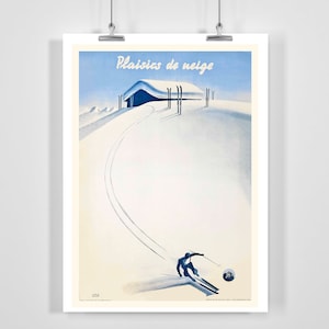 The Pleasures of Snow Switzerland Vintage Ski Poster - Framed / Unframed