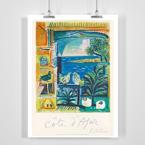 Cartel de viaje vintage de la Costa Azul de Francia de Pablo Picasso - Enmarcado / Sin marco