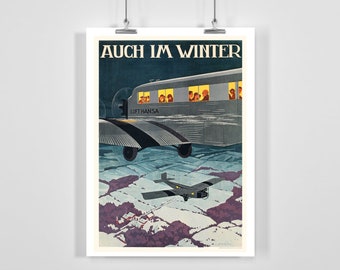 Germany Also in Winter Vintage Travel Poster - Framed / Unframed