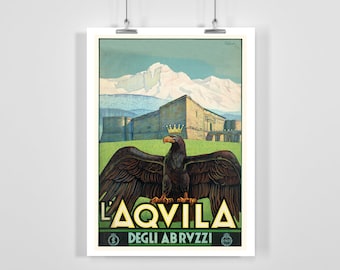 L'Aquila Abruzzo Province of L'Aquila Italy Travel Poster - Framed / Unframed