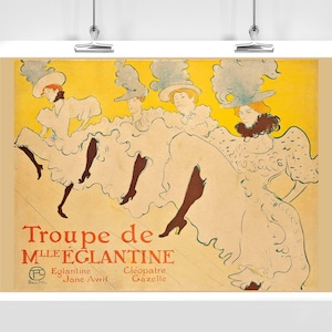 Cartel publicitario vintage de la compañía de Mademoiselle Eglantine de Henri de Toulouse-Lautrec - Enmarcado / Sin marco