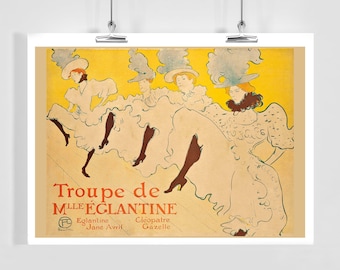 Mademoiselle Eglantine's Troupe Vintage Advertising Poster by Henri de Toulouse-Lautrec - Framed / Unframed