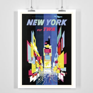 Cartel de viaje vintage de Nueva York Estados Unidos - Enmarcado / Sin marco