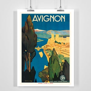 Palace of the Popes Vintage Travel Poster - Framed / Unframed