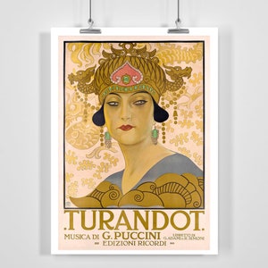 Puccinis Turandot Vintage Opernplakat - Gerahmt / Ungerahmt