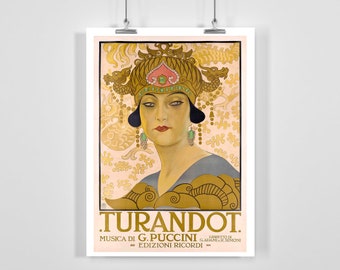 Cartel de la ópera vintage Turandot de Puccini - Enmarcado / Sin marco