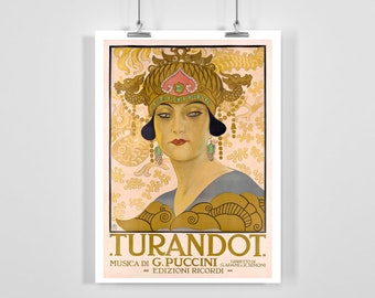 Puccini&#39;s Turandot Vintage Opera Poster - Framed / Unframed