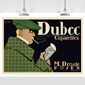 Dubec Zigaretten Vintage Werbeplakat - Gerahmt/Ungerahmt