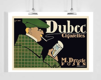 Dubec Cigarettes Vintage Advertising Poster - Framed / Unframed