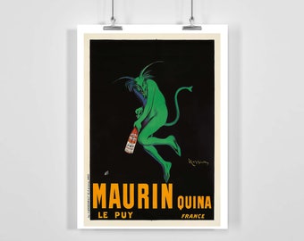 Vintage Original 1920 Maurin Quina Le Puy France Poster Alcohol Ad