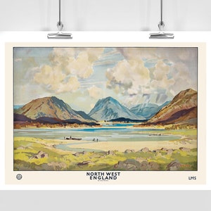 Notrh West England Vintage Travel Poster - Framed / Unframed