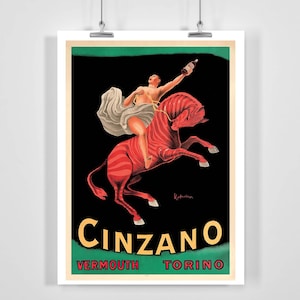 Cinzano Vermouth Torino Cartel publicitario vintage - Enmarcado / Sin marco