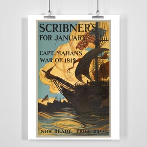 Scribner es Magazine Cover für Januar 1903 Vintage Werbeposter - gerahmt / ungerahmt