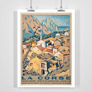 Korsika Frankreich Vintage Reiseplakat - Gerahmt / Ungerahmt