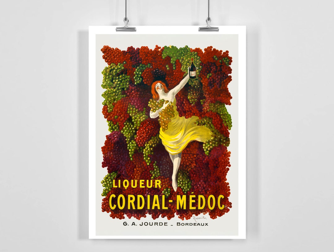 Liqueur Cordial Medoc Vintage Food and Drink Poster Framed / Etsy