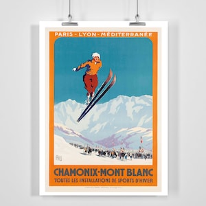 Bonnet Ski Vintage Chamonix bleu, blanc, rouge - Pipolaki