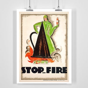 Cartel publicitario vintage Stop Fire - Enmarcado / Sin marco