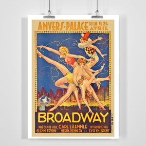Broadway Anvers Palace Vintage Art Deco Poster - Framed / Unframed