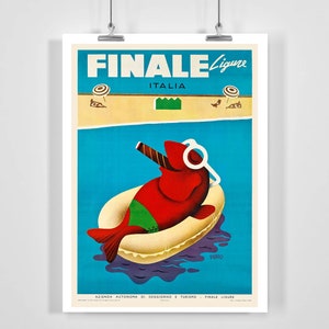Finale Ligure Italy Vintage Travel Poster - Framed / Unframed