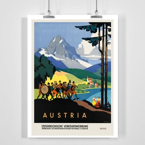 Austria Vintage Travel Poster - Framed / Unframed