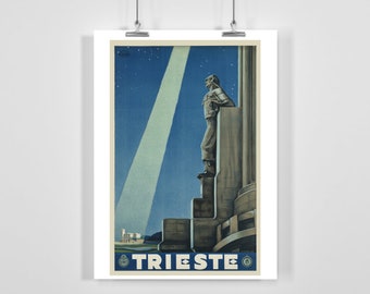 Trieste Italy Vintage Travel Poster - Framed / Unframed