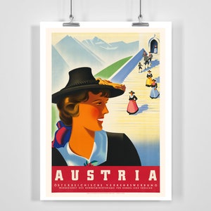Austria Vintage Travel Poster - Framed / Unframed