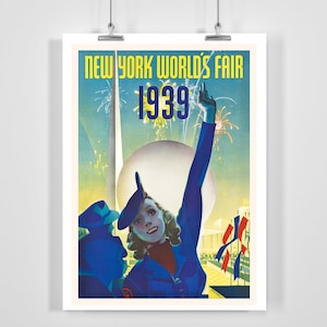 New York World&#39;s Fair 1939 Vintage Travel Poster - Framed / Unframed