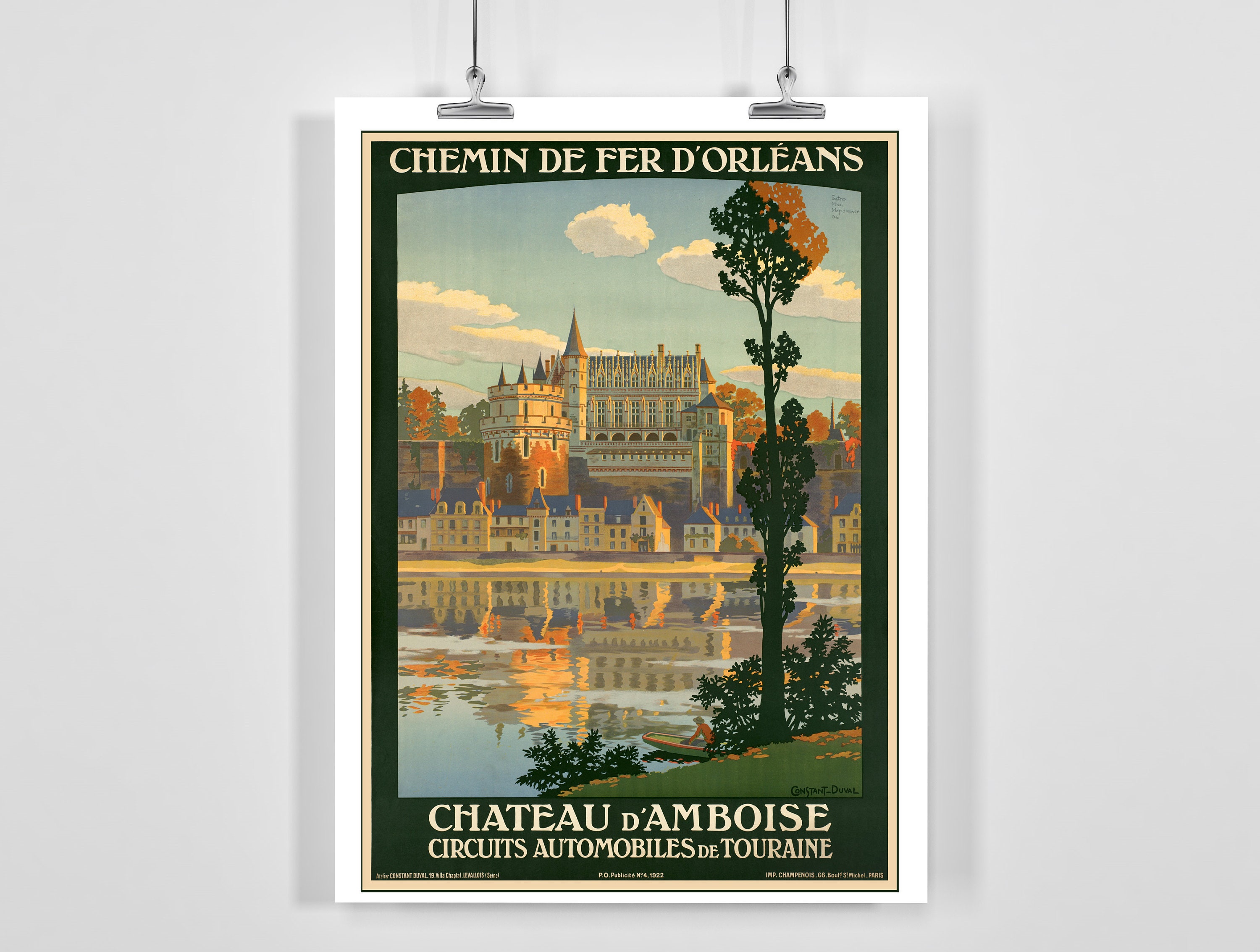 Chateau d'Amboise Chateaux of the Loire Valley France Vintage Travel Poster - Framed / Unframed / Canvas