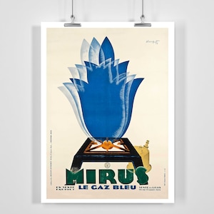 Cartel publicitario vintage de Mirus Le Gaz Bleu - Enmarcado / Sin enmarcar