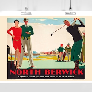 North Berwick Golf Club Scotland Vintage Travel Poster - Framed / Unframed