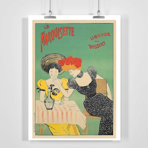 Cartel publicitario vintage de licor de postre La Marquisette de Leonetto Cappiello - Enmarcado / Sin marco