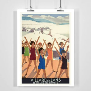 Villard-de-Lans Auvergne-Rhône-Alpes France Vintage Travel Poster - Framed / Unframed