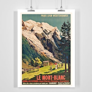 Mont Blanc France Vintage Travel Poster - Framed / Unframed