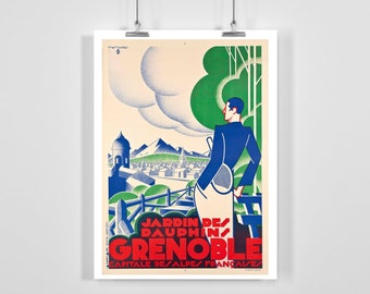 Grenoble Capital of the French Alps Vintage Travel Poster - Framed / Unframed