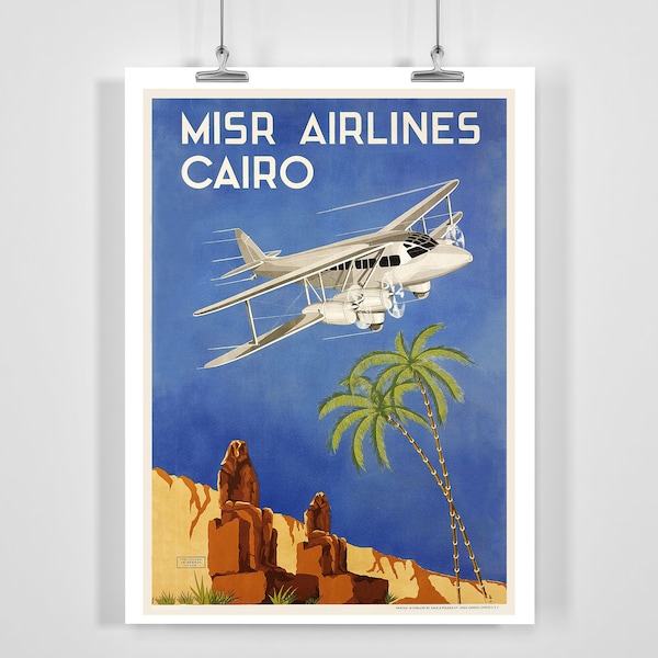 Kairo Ägypten Afrika Vintage Reiseplakat - Gerahmt / Ungerahmt