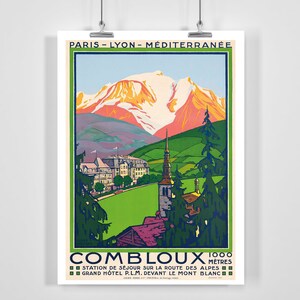 Combloux France Vintage Travel Poster - Framed / Unframed
