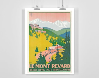 Le Mont Revard France PLM Railway Vintage Travel Poster - Framed / Unframed