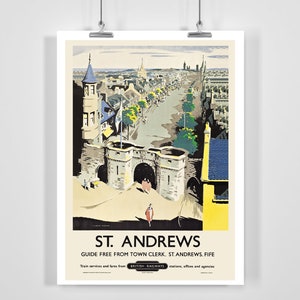 St Andrews British Railways Vintage Travel Poster - Framed / Unframed