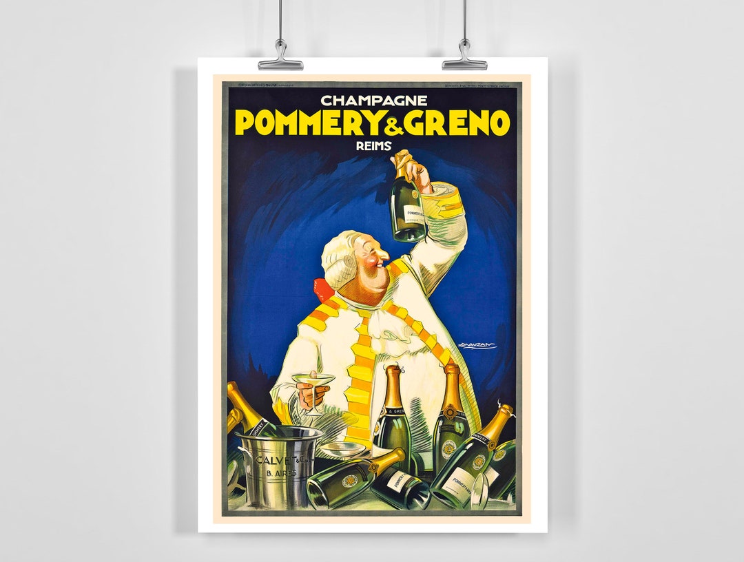 Poster Champagne Grand Parisy - Affiche Vintage 40x60 Cm - Neuf