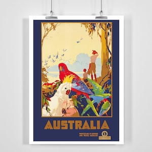 Australia Vintage Travel Poster - Framed / Unframed
