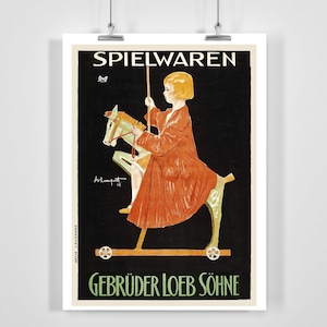 Spielwaren Gebrüder Loeb Söhne Vintage Poster by Loupot - Framed / Unframed