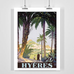 Hyeres Provence-Alpes-Côte d&#39;Azur France Vintage Travel Poster - Framed / Unframed