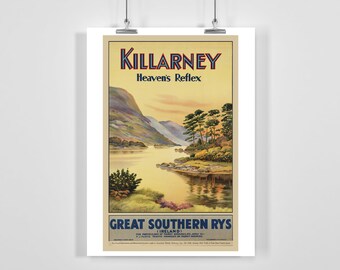 Killarney Heaven es Park Irland Vintage Reiseposter - Gerahmt / Ungerahmt