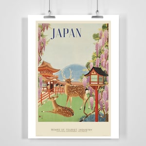 Japan Japanese Goverment Railways vintage Travel Poster - Encadré / Non encadré