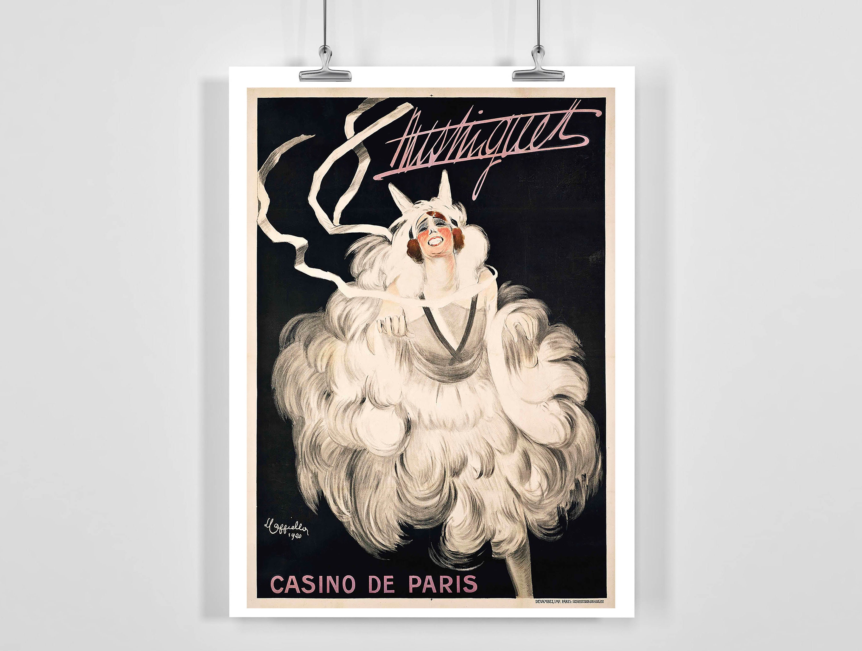 カシニョール　フランス　製作　ヴィンテージ　レガッタ　ポスター　ホワイト　額装品 France, Casino De Paris Vintage Poster by Leonetto Cappiello - A5