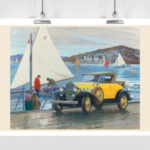 1932 Chevrolet Series BA - American Old Vehicle - Vintage Car Illustration - Framed / Unframed