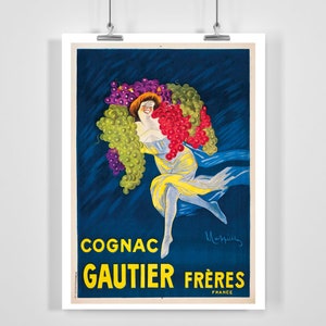 Póster publicitario francés Cognac Gautier Vintage - Enmarcado / Sin marco