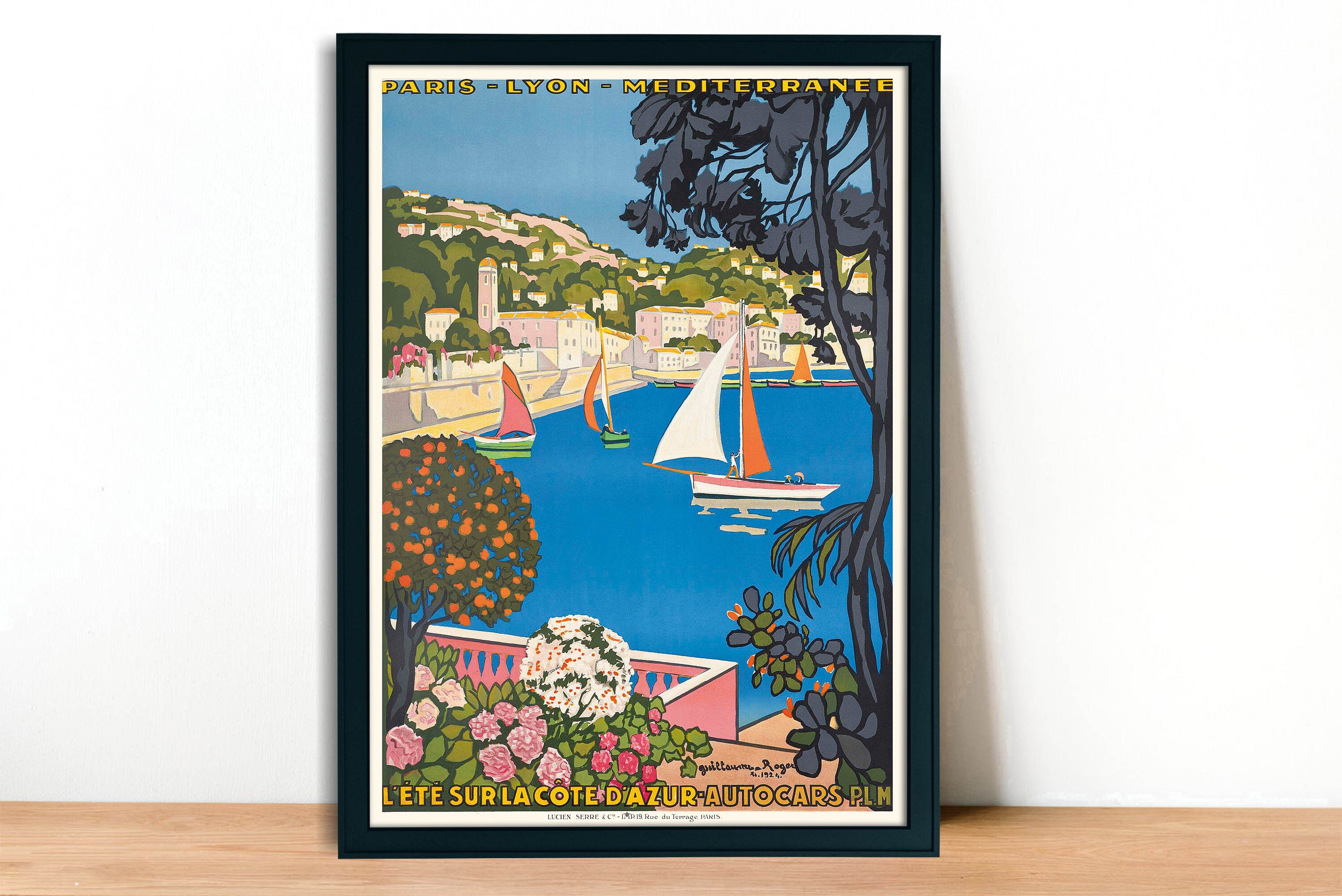 Paris Lyon Mediterranee Vintage French Travel Poster - Framed