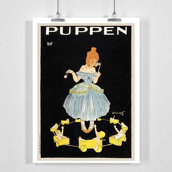 Puppen Dolls Vintage Advertising Poster - Framed / Unframed