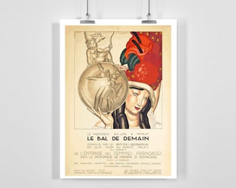 Le Bal De Demain Vintage Art Deco Poster by Jean Dupas - Framed / Unframed